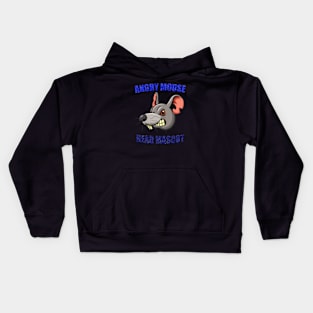 Angry Mouse Head Mascot T shirt Blue Kids Hoodie